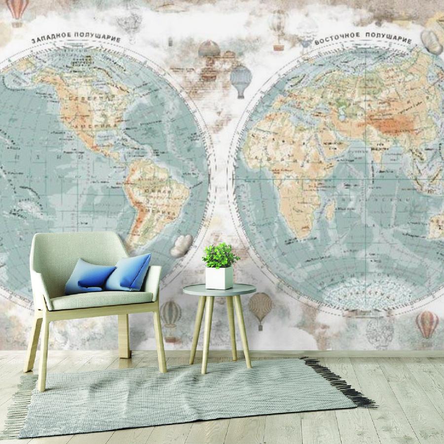 фотообои винтажная карта мира 14-585