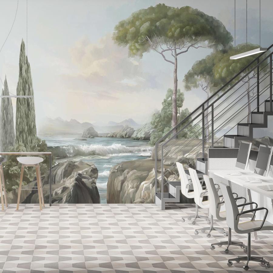 фотообои пейзаж итальянский с морем