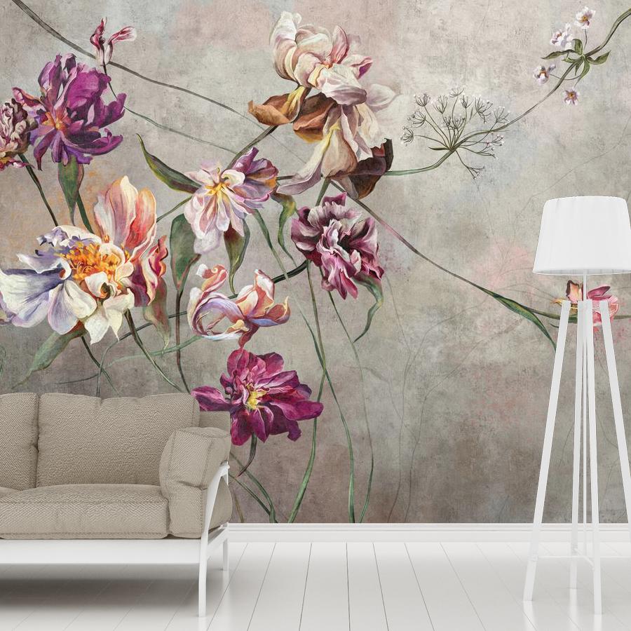 фотообои красивый принт с цветами 12-1888