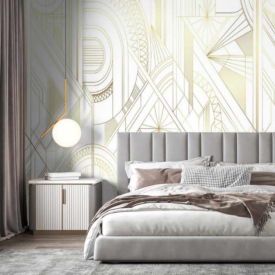 фотообои орнамент геометрический золотистый 14-1017