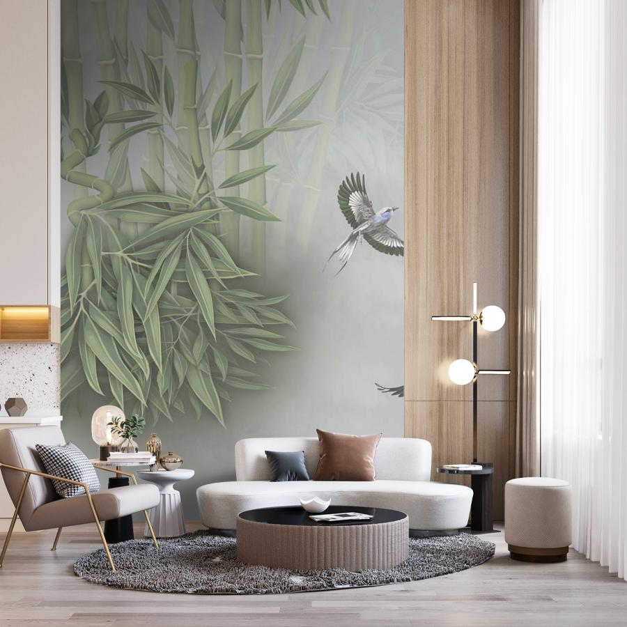 фотообои птицы и бамбук 13-704 фотообои птицы и бамбук 13-704