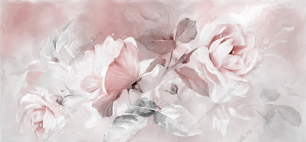 Фотообои Акварельные 3D розы