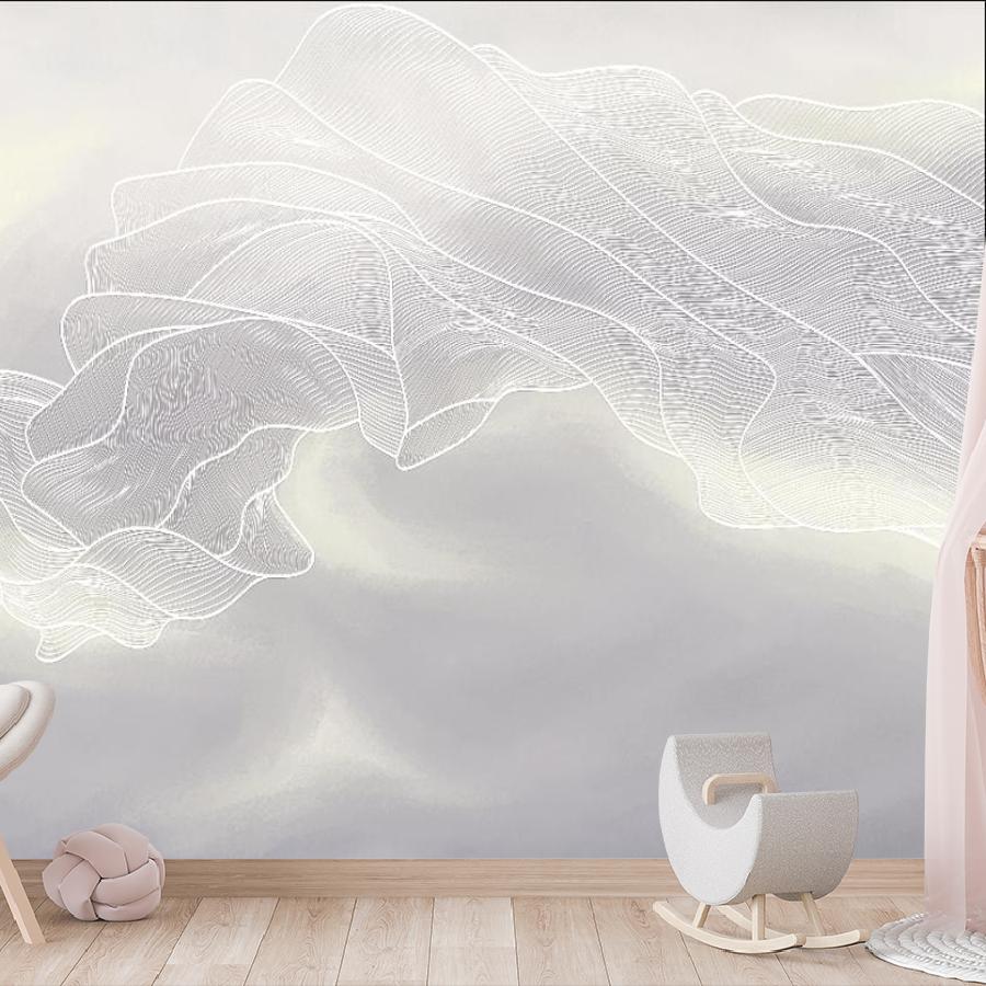 фотообои линии светлые на сером 14-939