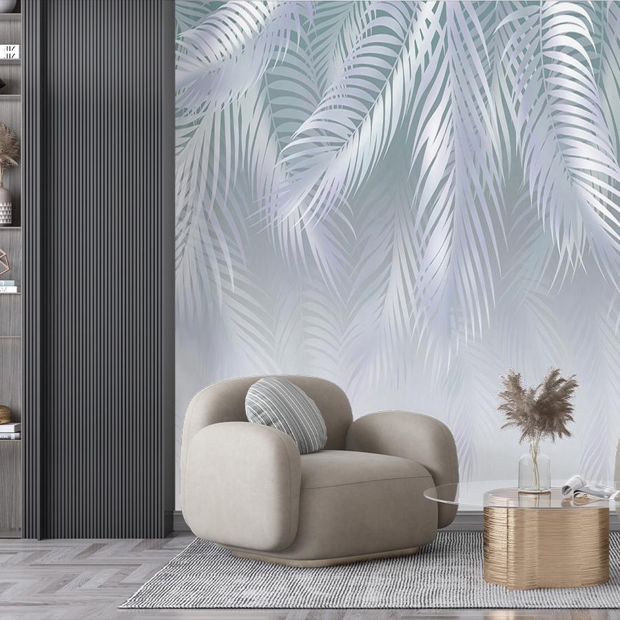 фотообои серо-голубые перья 14-544