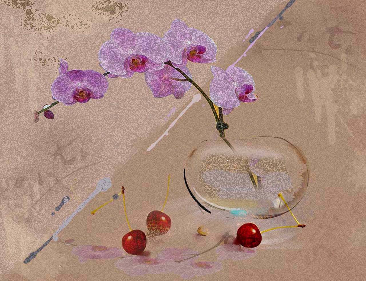 ветка орхидеи в вазе 2-111