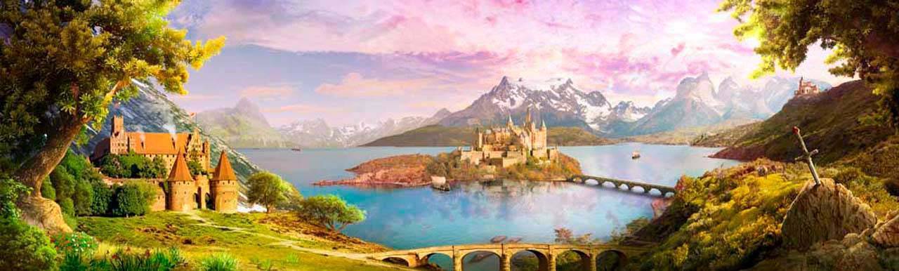 фотообои таинственный замок в озере 11-133