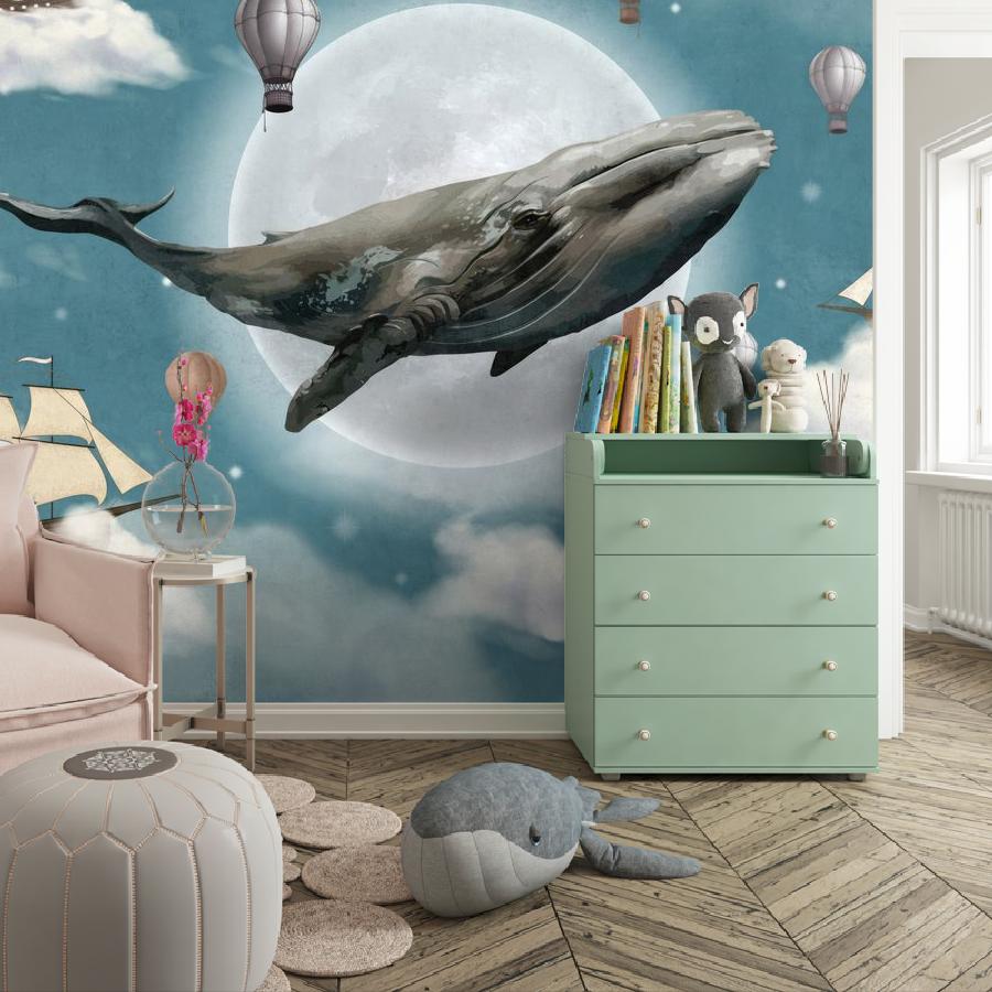 фотообои киты на фоне ночного неба 12-1805 фотообои киты на фоне ночного неба 12-1805