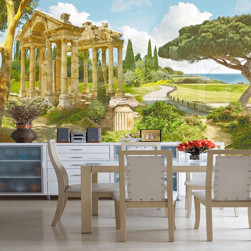 античные развалины амфитеатра на берегу моря 5-086