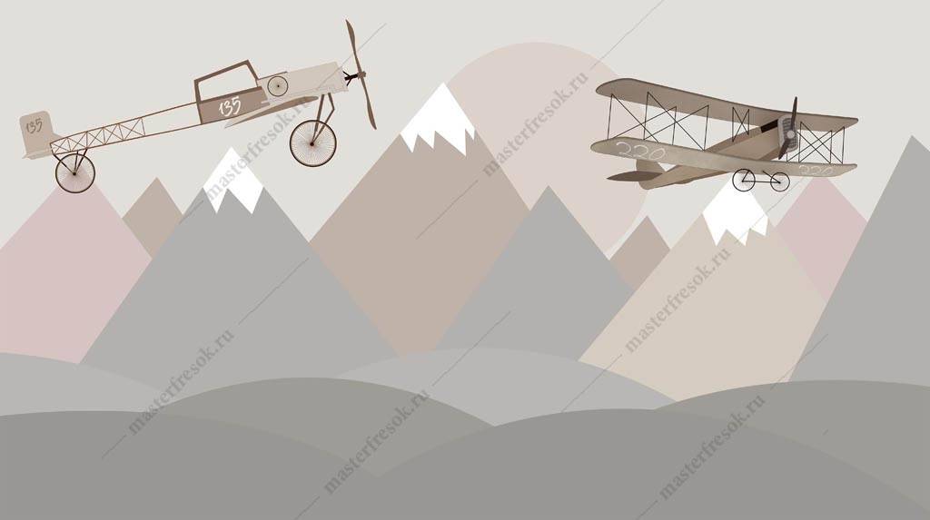 Фотообои Самолет в горах