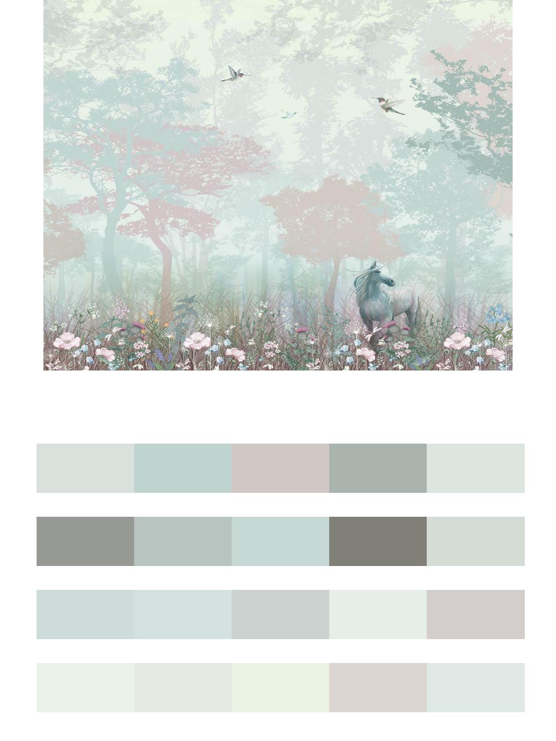 Лошадка в туманном лесу цвета