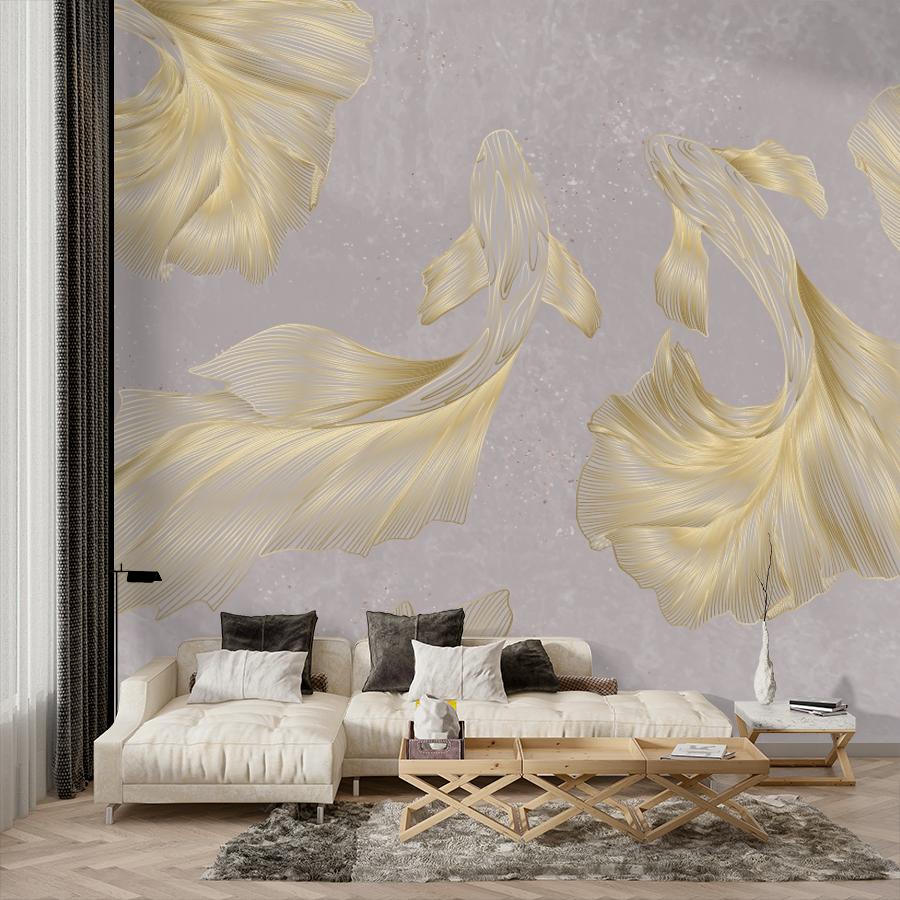 фотообои рыбы золотистые в гостиную 14-1269