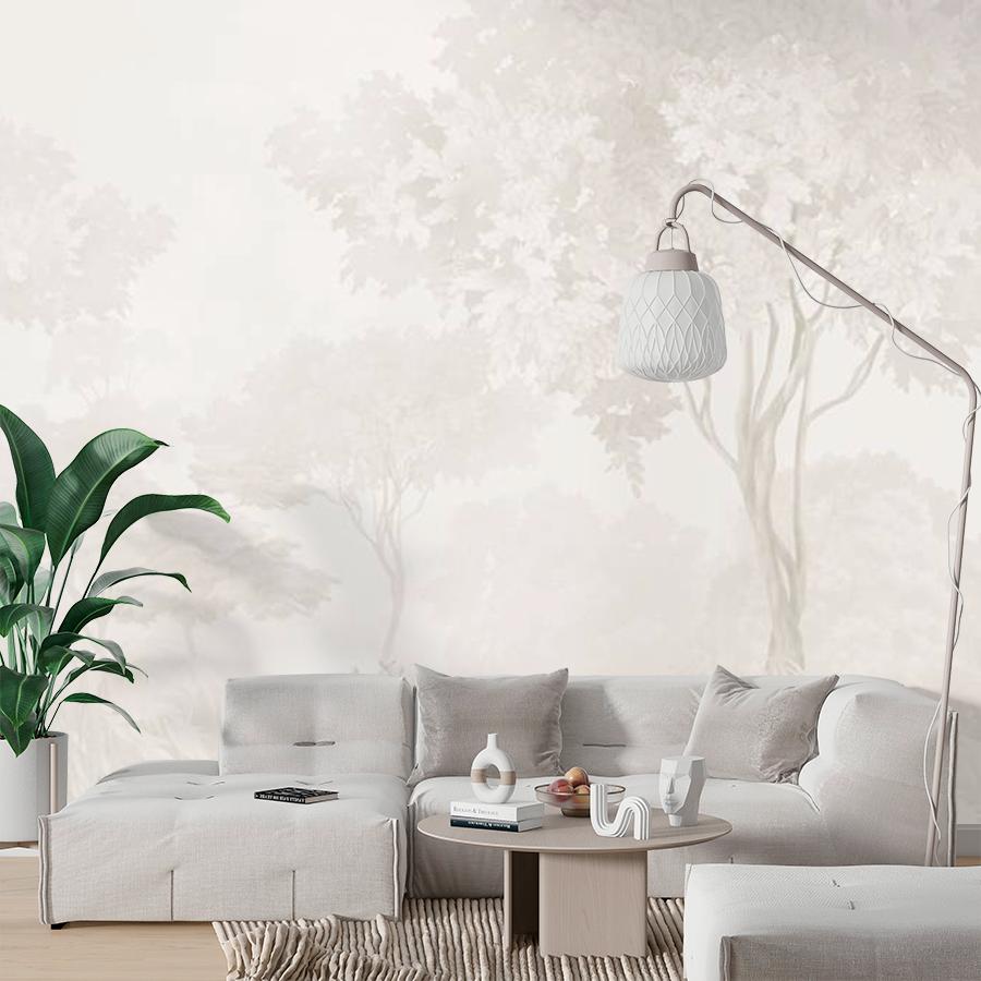 фотообои лес абстрактный бежевый 13-1067