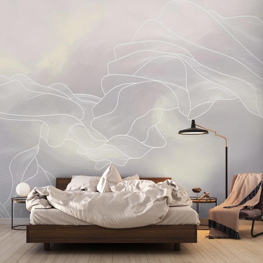 фотообои линии на сером фоне 14-937