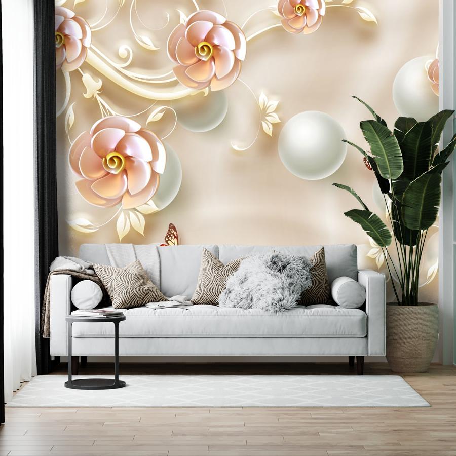 фотообои 3д розовые цветы 10-632 фотообои 3д розовые цветы 10-632