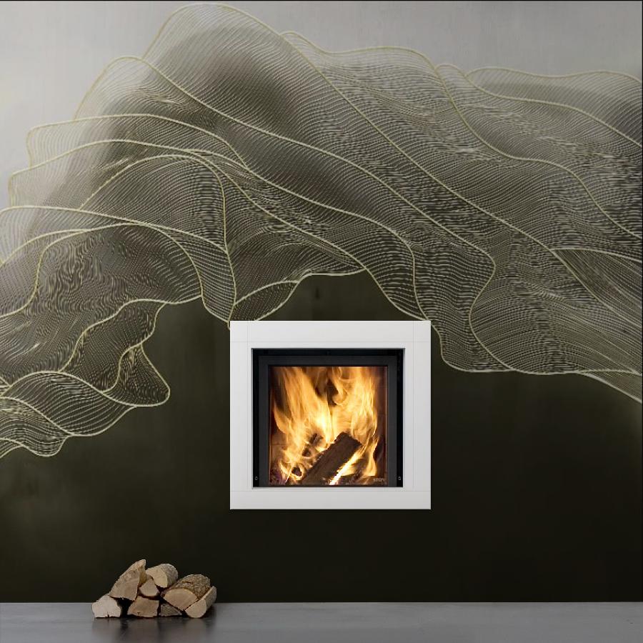 фотообои линии золотистые на черном фоне 14-938