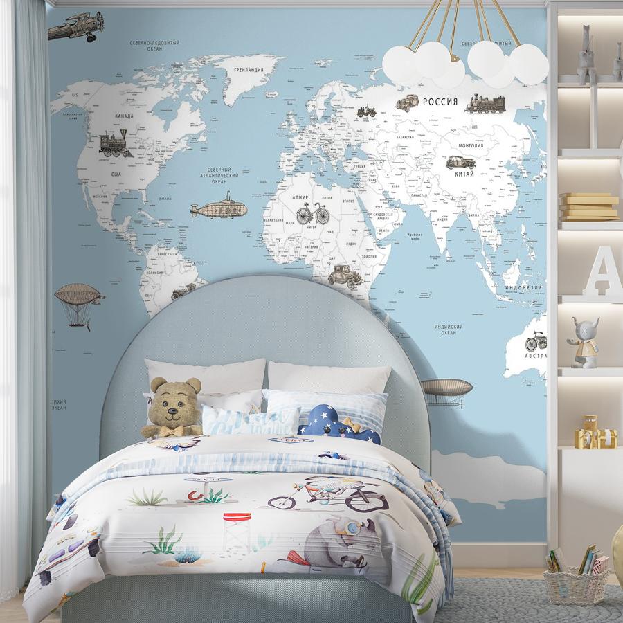 фотообои карта на голубом фоне 12-969 фотообои карта на голубом фоне 12-969