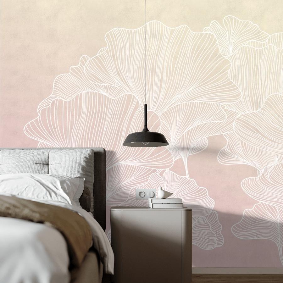 фотообои гинкго трафарет на закате 14-955