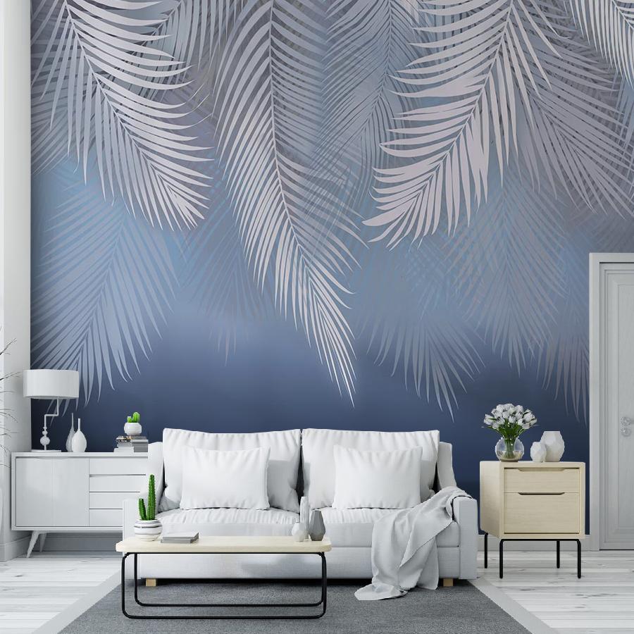 фотообои 3д ботаника на голубом фоне 14-199