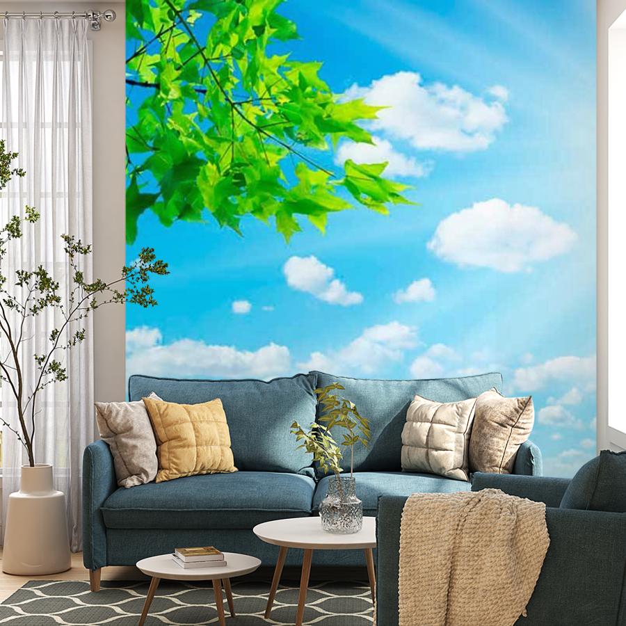 фотообои зеленая  ветка в небе 9-396