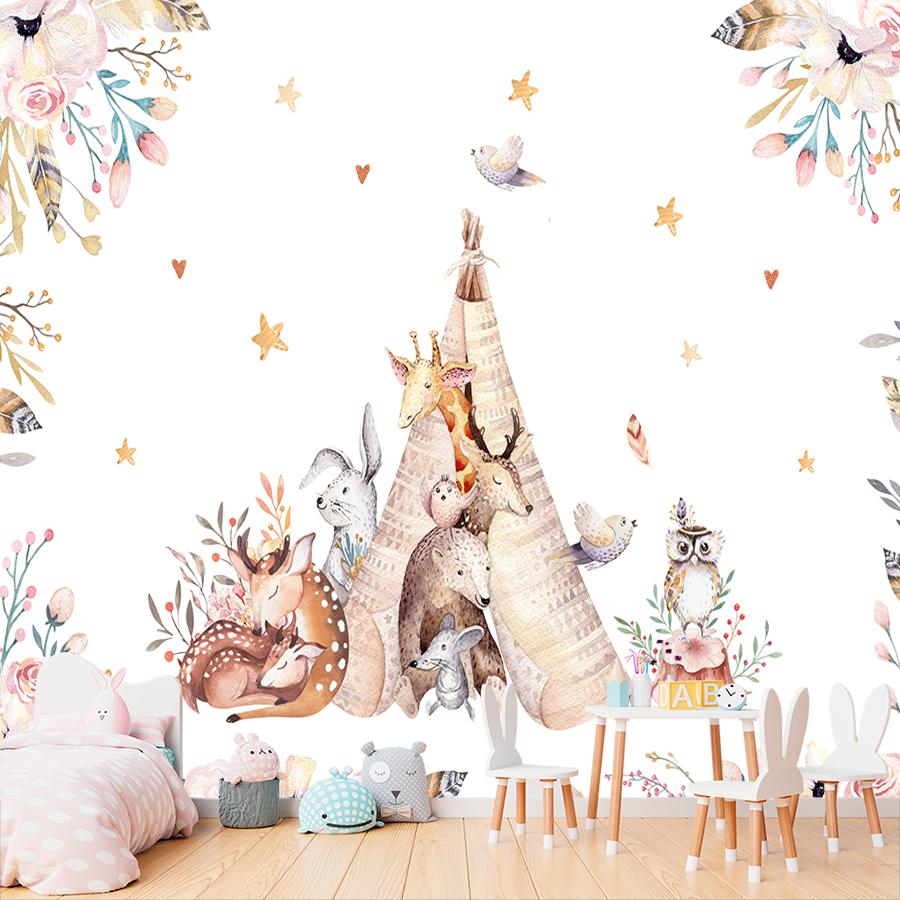 фотообои зверята на поляне 14-061