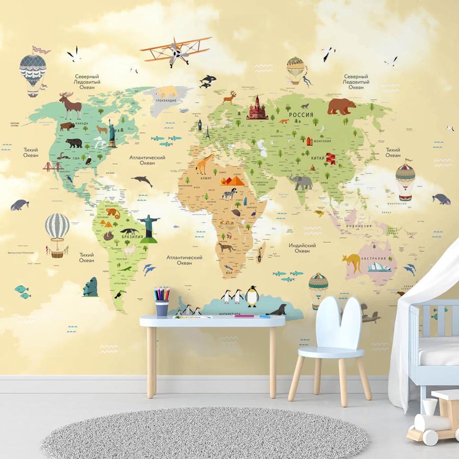 фотообои бежевая карта 14-170