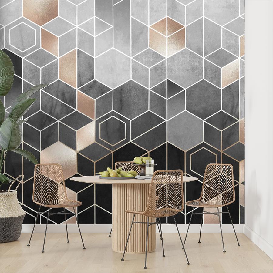 фотообои серые соты 9-1346