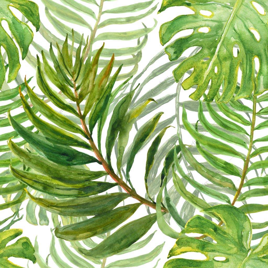 Фотообои Фон с тропическими листьями