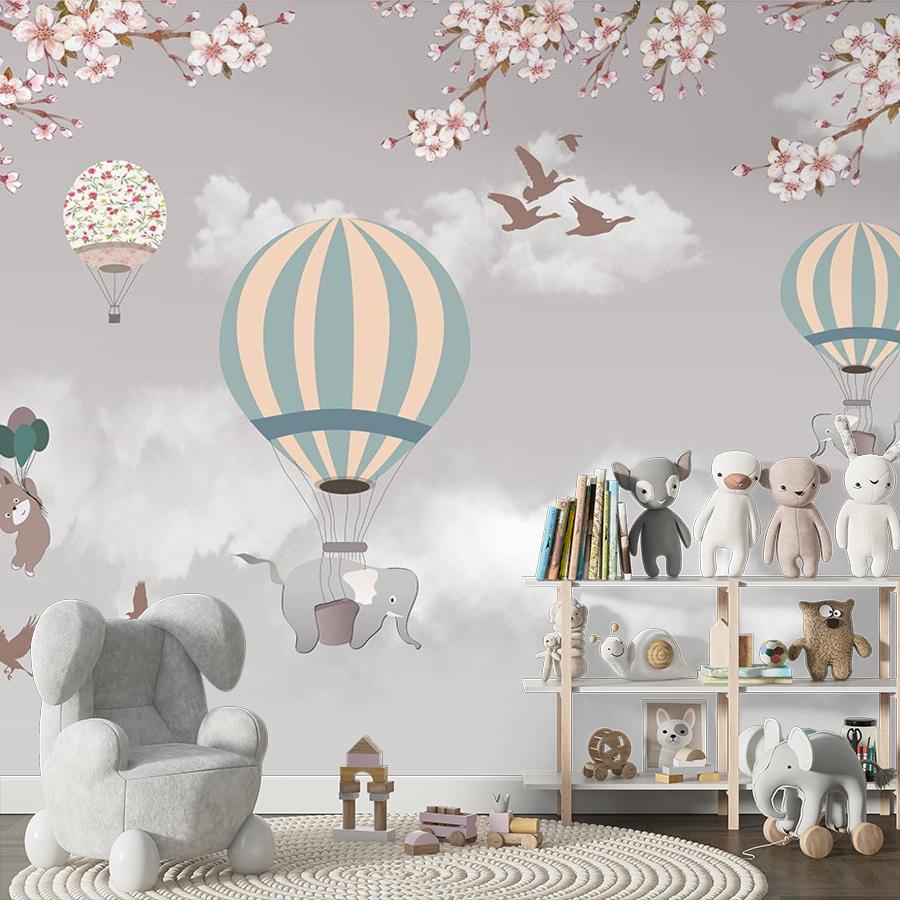 фотообои зверята на воздушных шариках для девочки 12-1519 фотообои зверята на воздушных шариках для девочки 12-1519