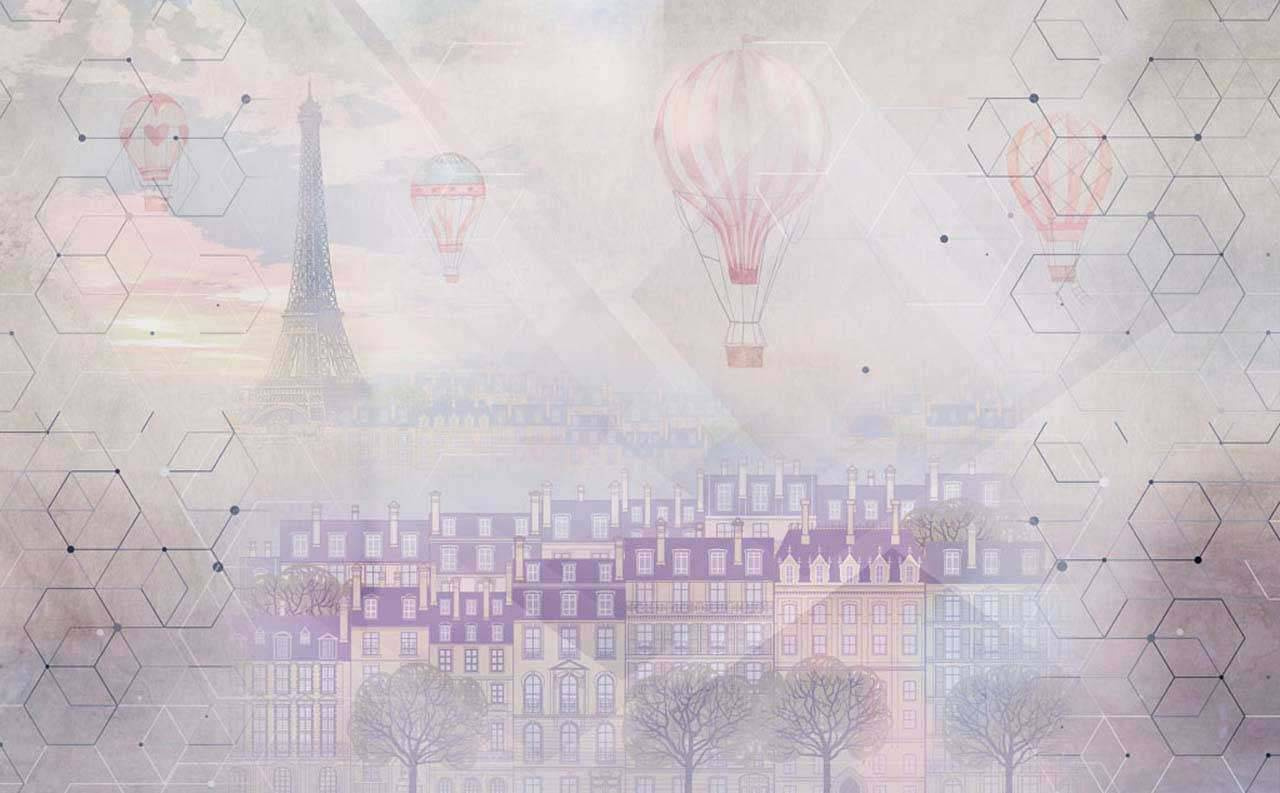 Фотообои Воздушные шары над Парижем