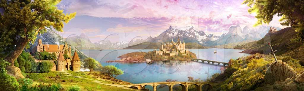 Фотообои Таинственный замок в озере