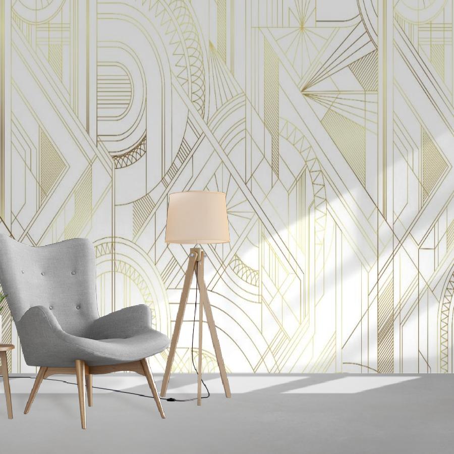 фотообои орнамент геометрический золотистый 14-1017