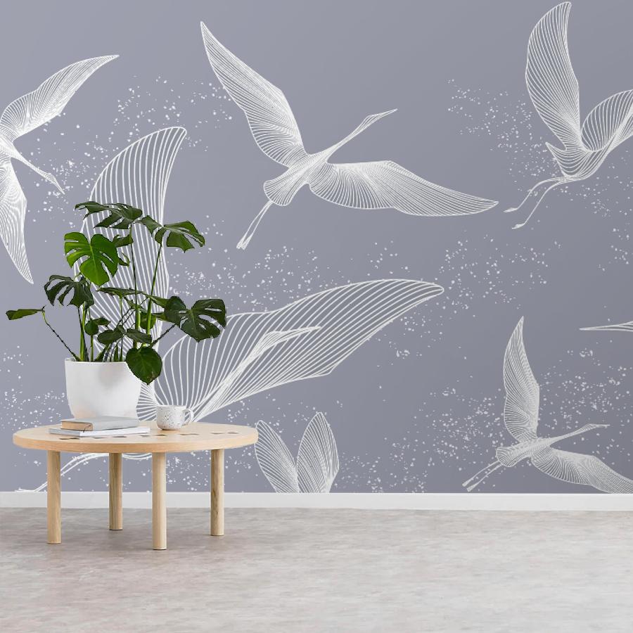 фотообои журавли белые на синем 14-1247 фотообои журавли белые на синем 14-1247