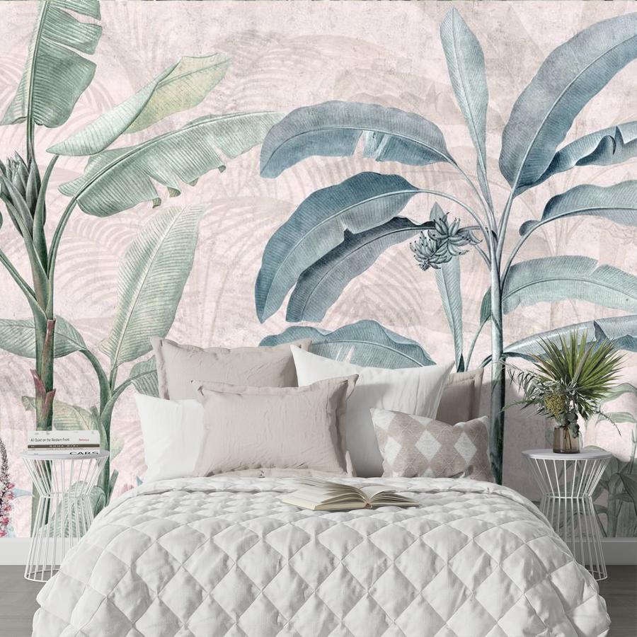 фотообои пальмы розовый фон 12-1850