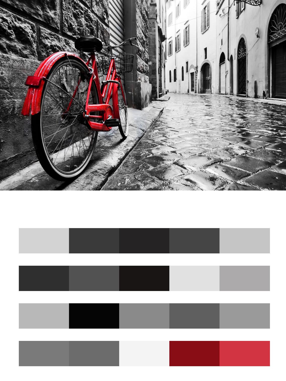 Красный велосипед на улочке Лондона цвета