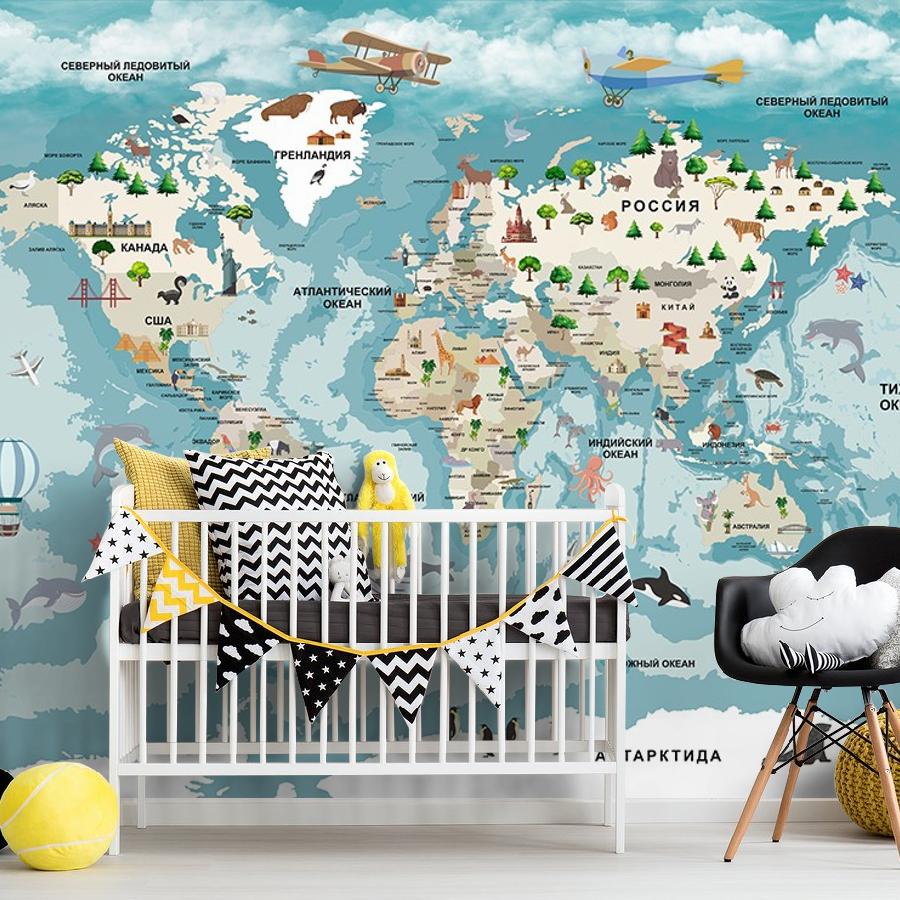 фотообои карта мира яркая 12-1462