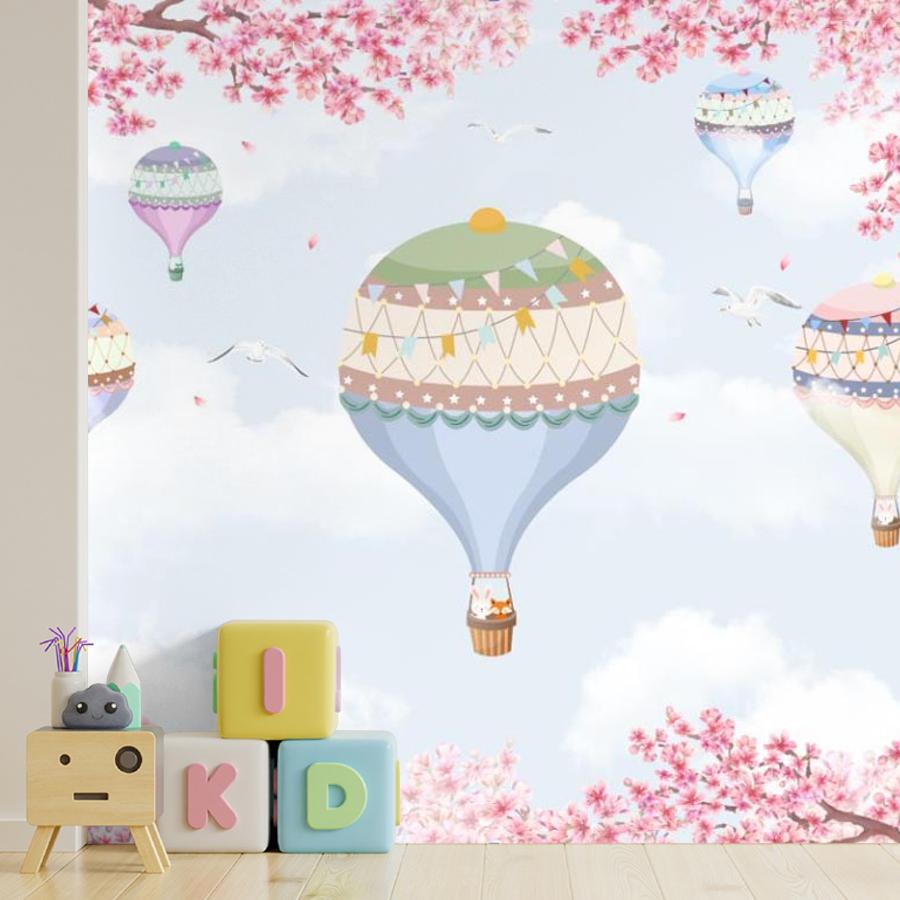 фотообои зайчики на воздушных шариках 14-123