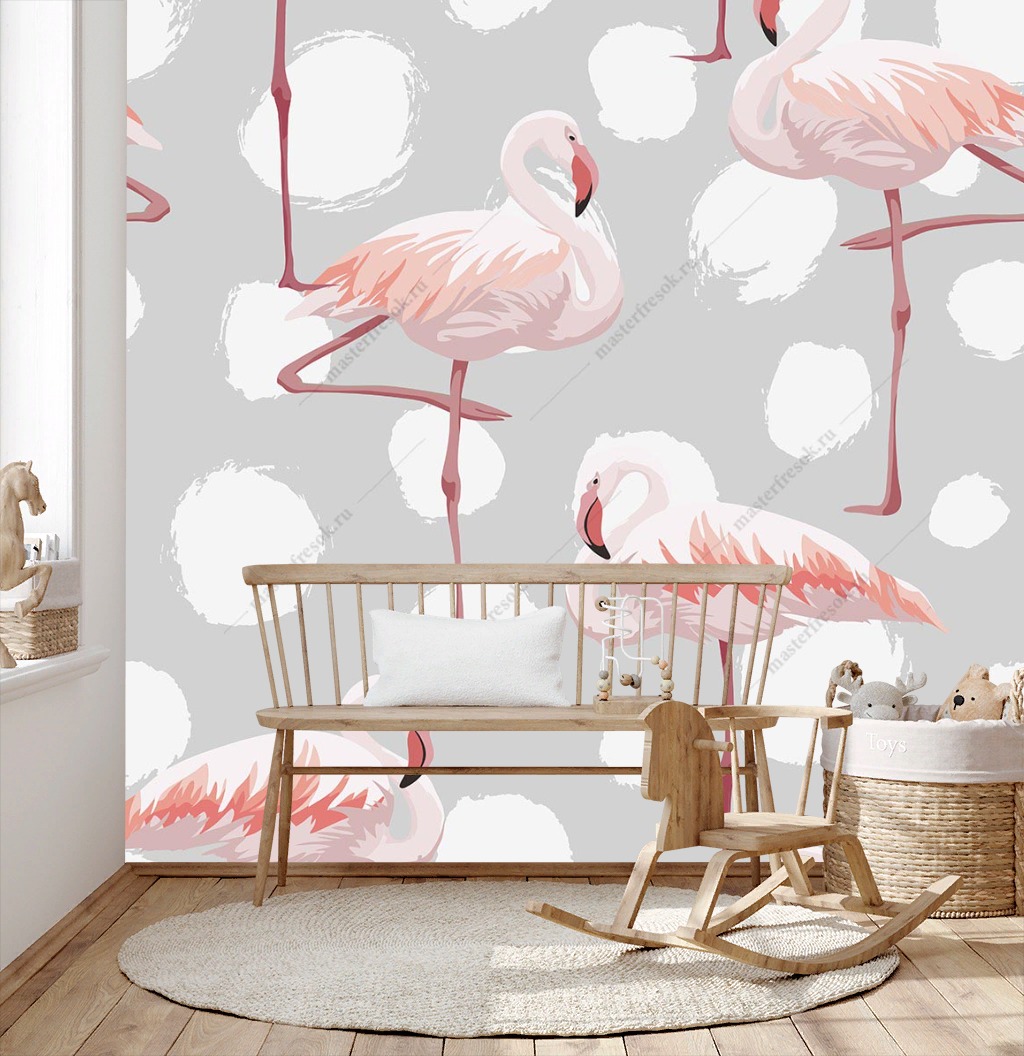 Фреска Фламинго в детскую комнату