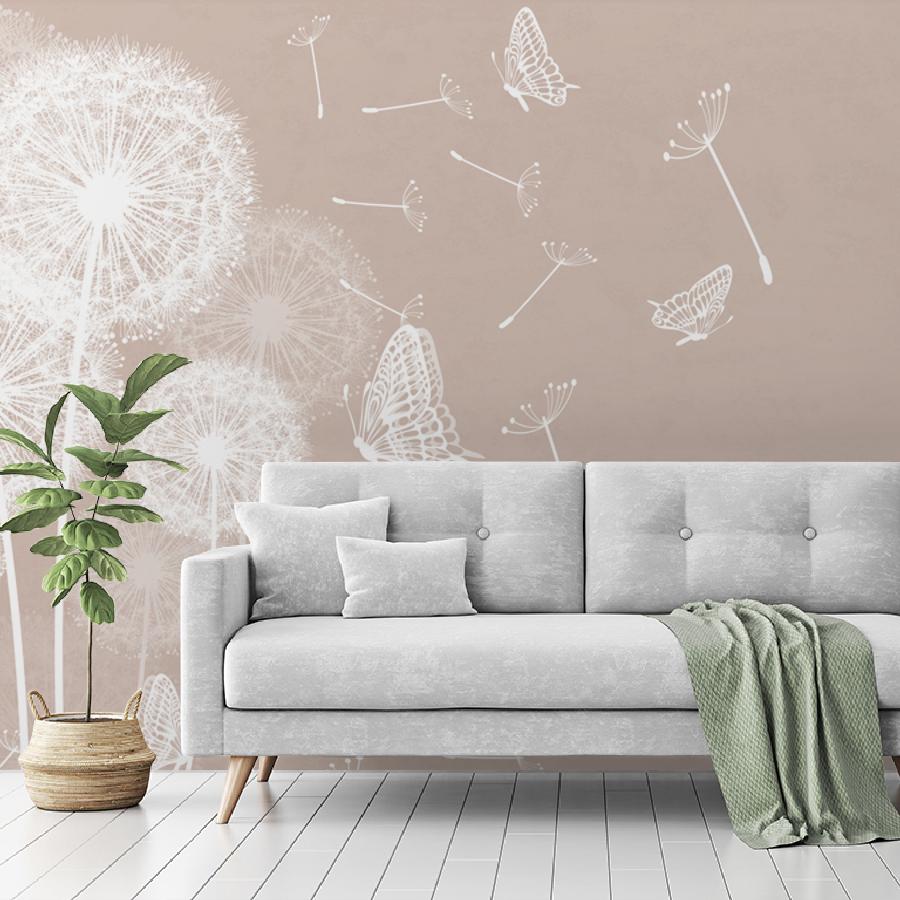 фотообои белые одуванчики 14-299