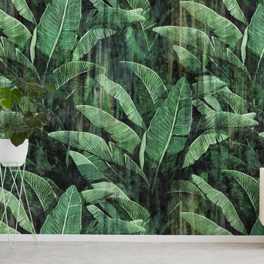 фотообои листья темный фон 12-1855