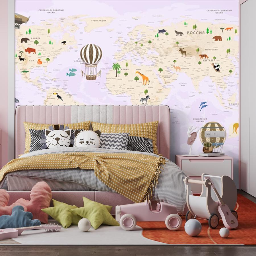 фотообои карта мира на  русском сиреневая 12-972 фотообои карта мира на  русском сиреневая 12-972