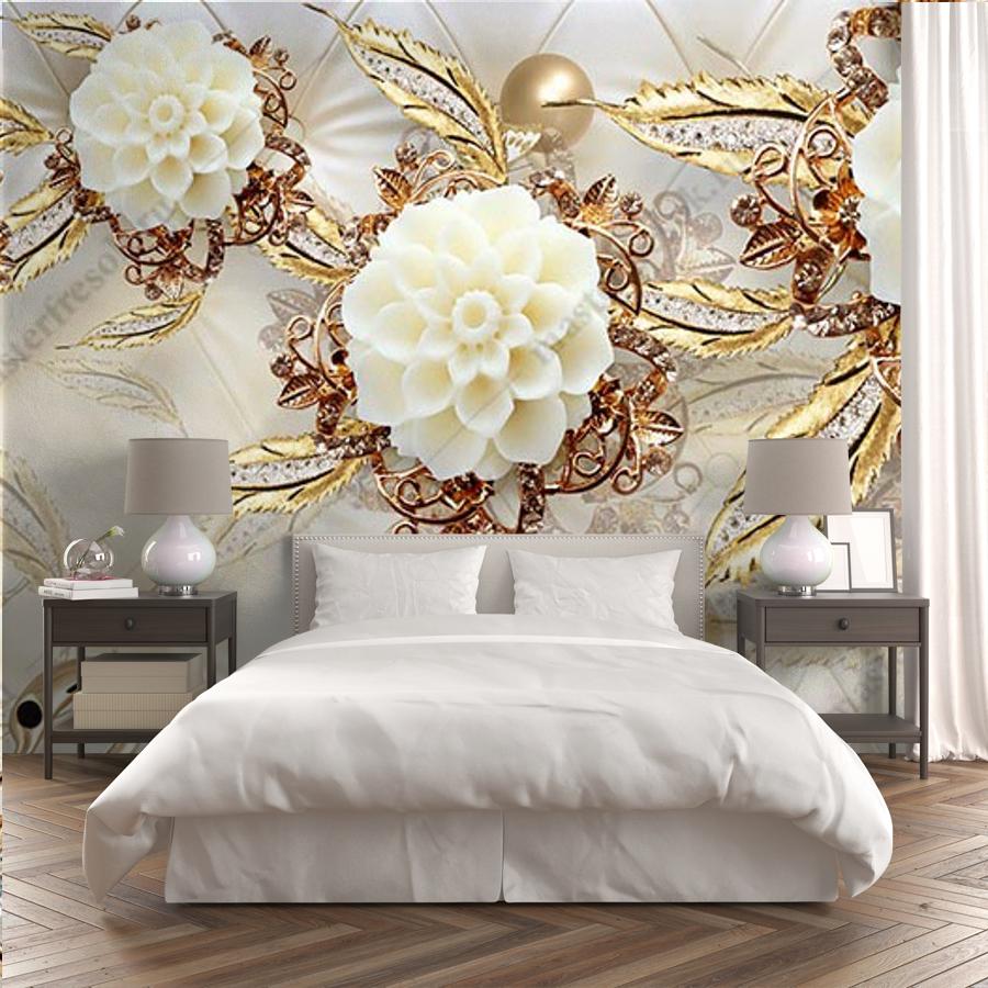 фотообои 3д цветы золотые 10-897