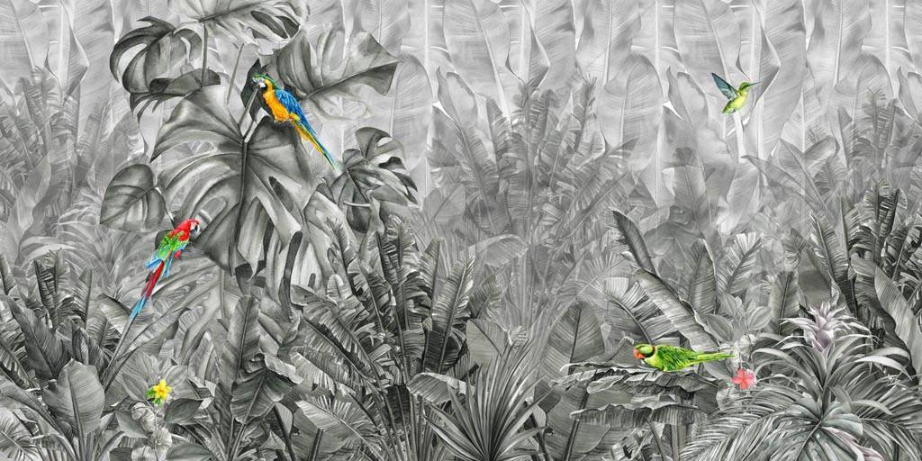 Фотообои Тропики в серых тонах