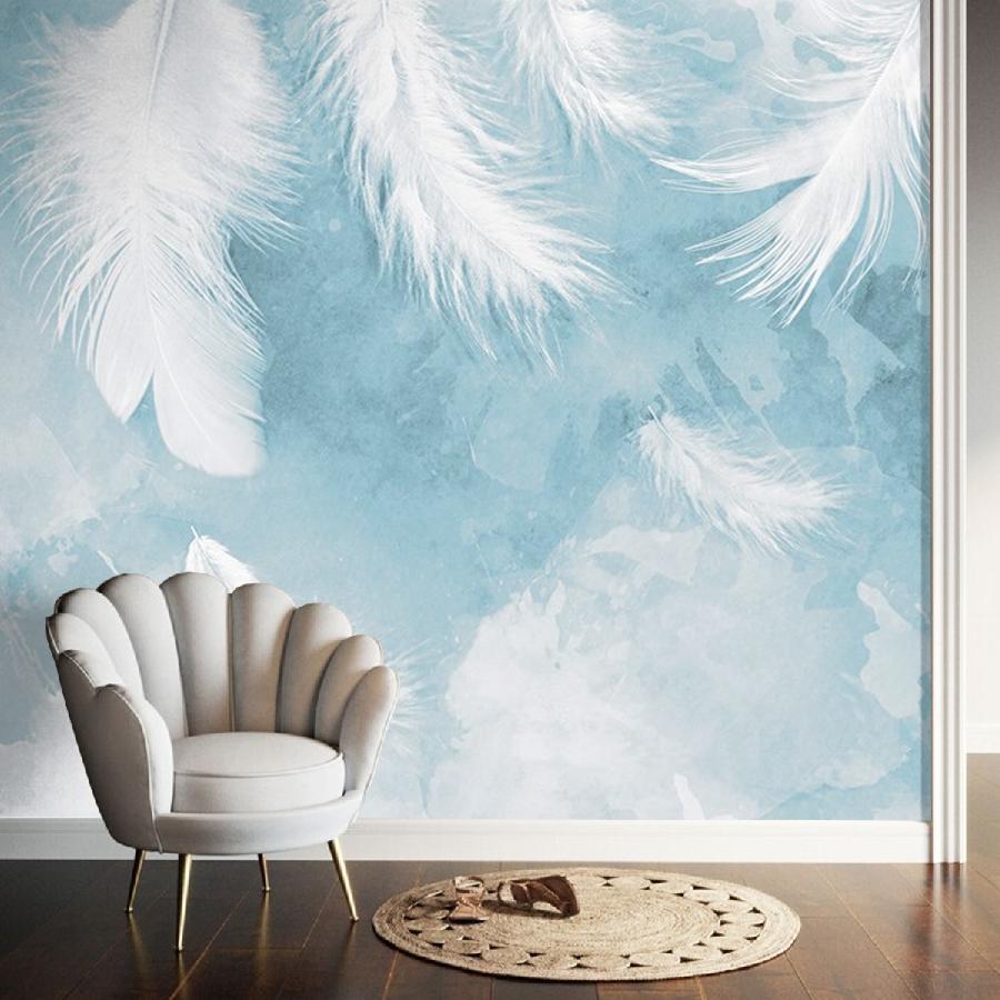 фотообои объемные белые перья 14-829