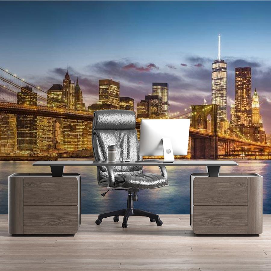 ночной бруклинский мост панорама 9-828