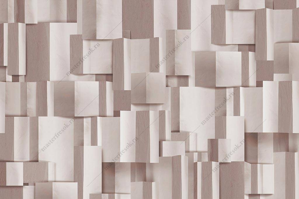 Фотообои Стеновая панель белыми квадратиками