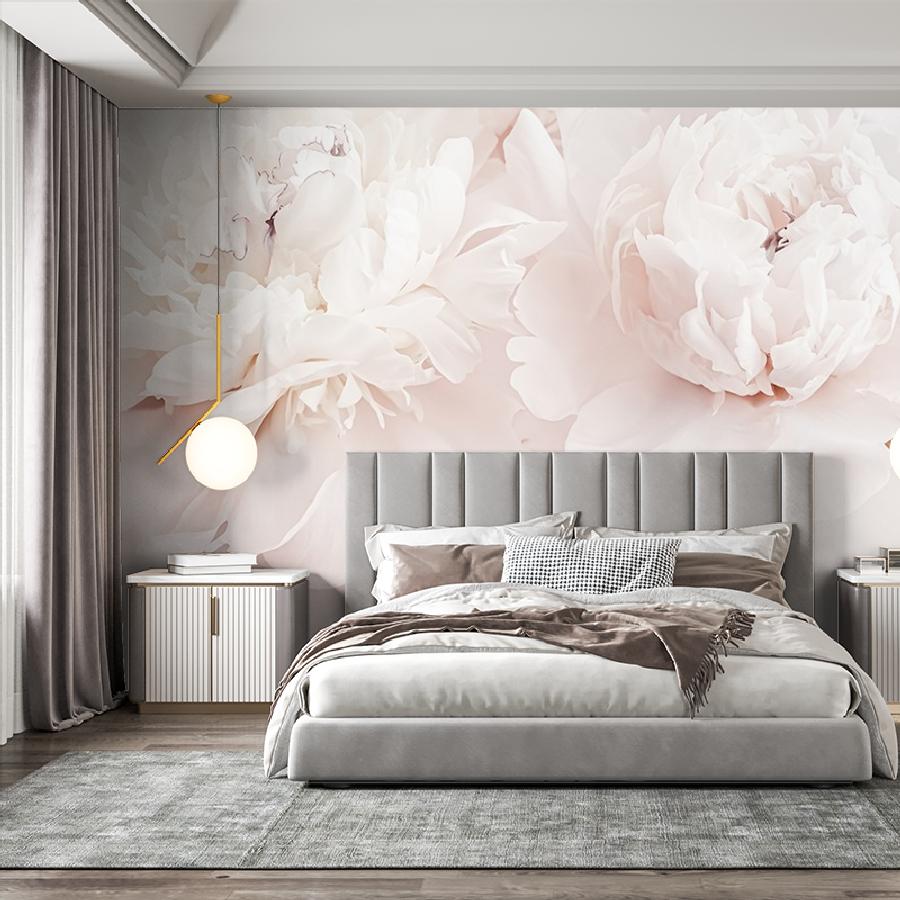 фотообои пионы светлые 3д 9-2034