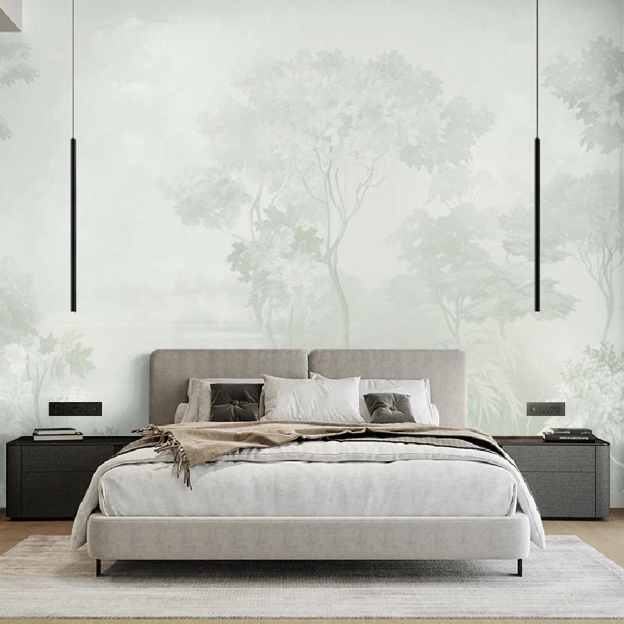 фотообои лес абстрактный зеленый 13-1064