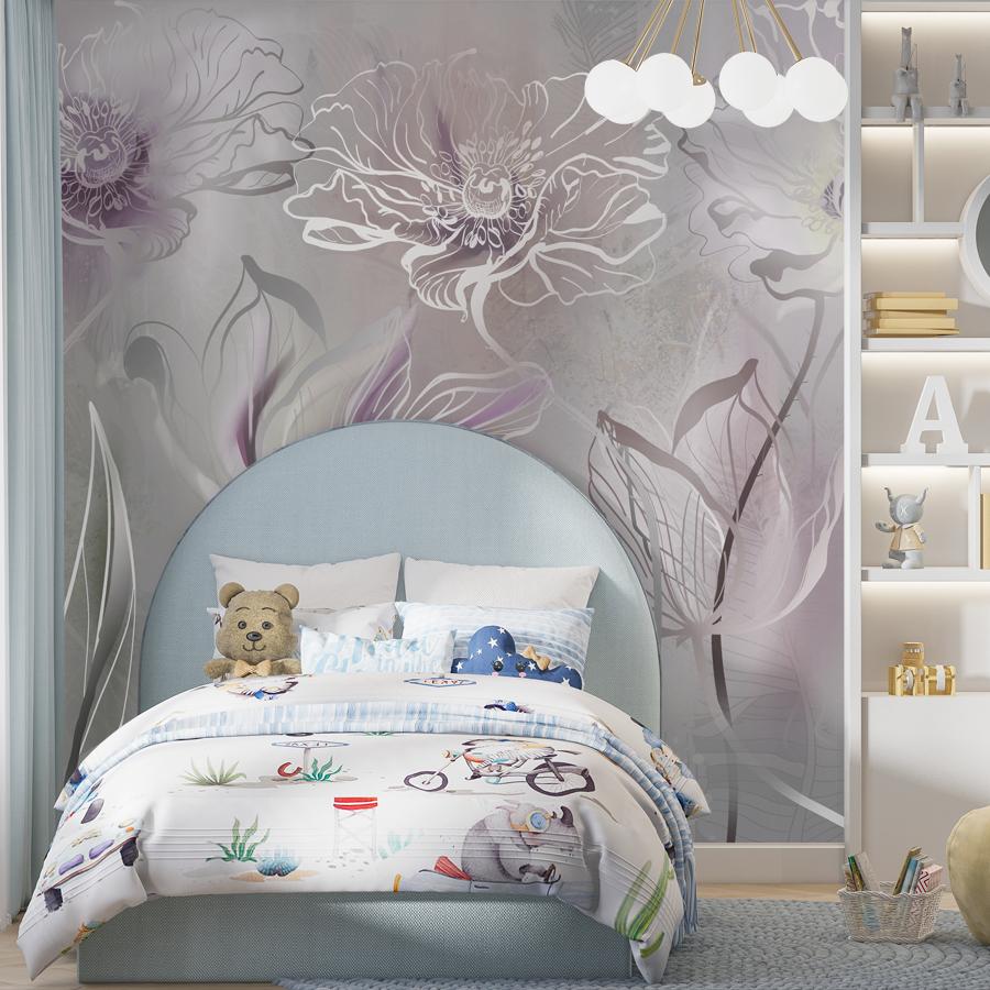 фотообои цветная абстракция на сером фоне 13-888