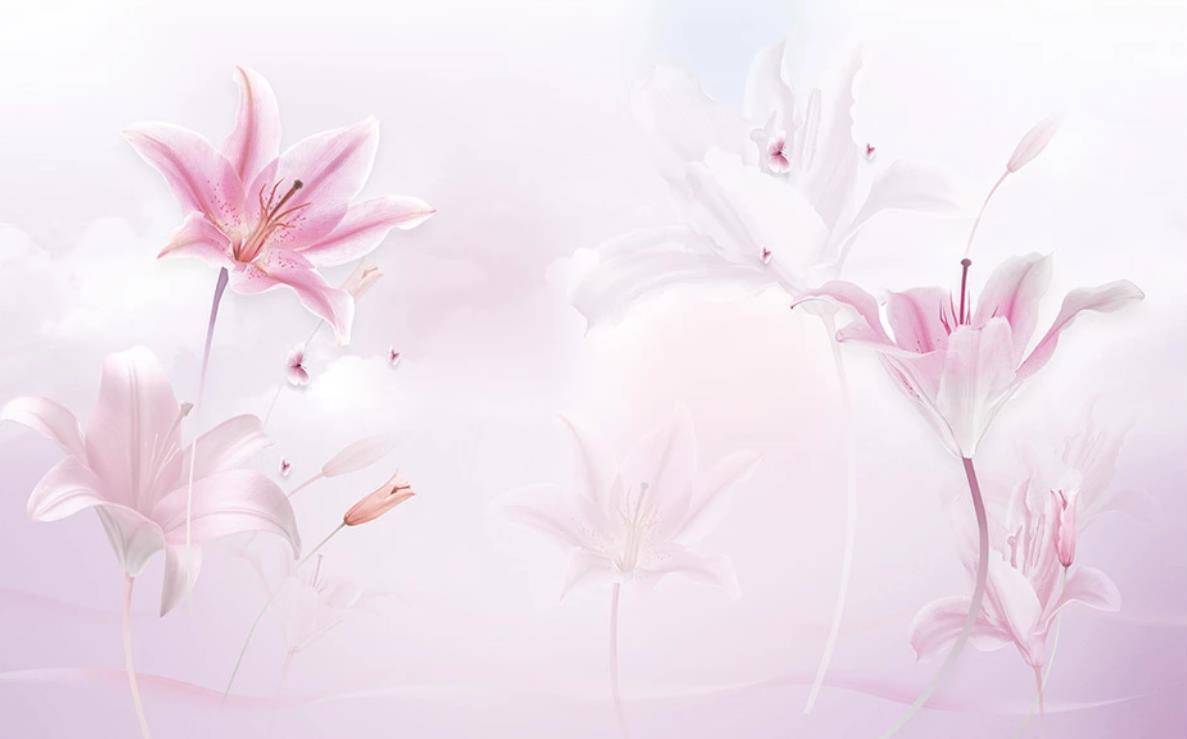 Фотообои Розовые цветы 3д