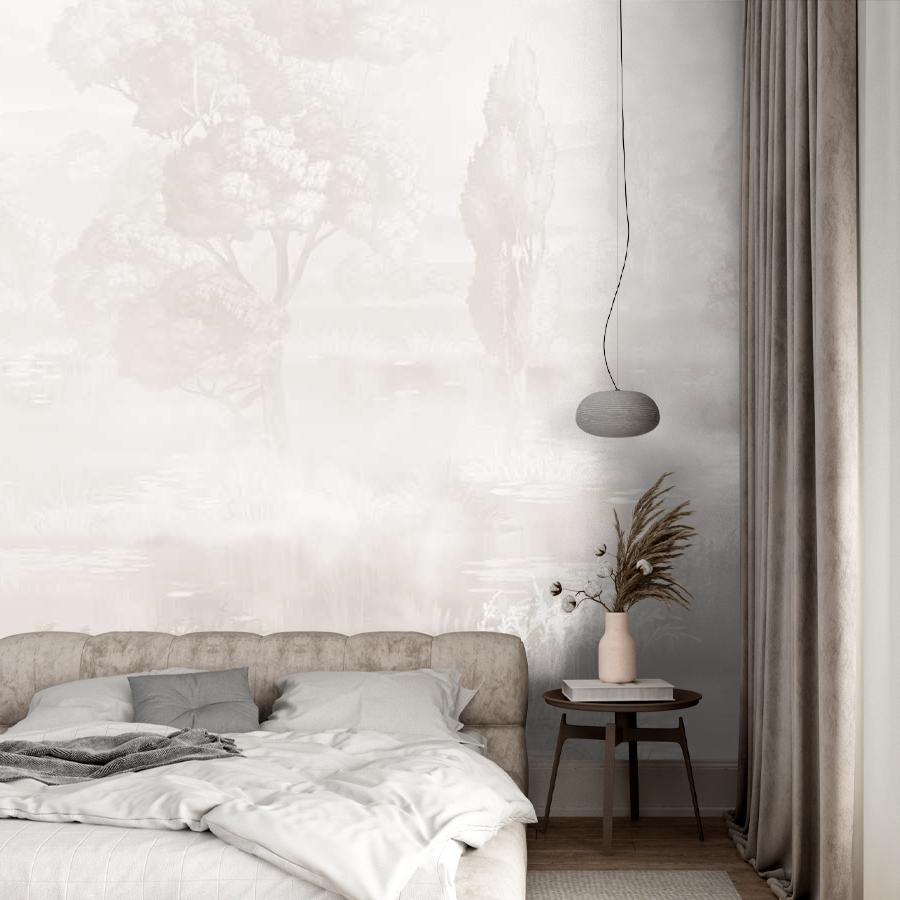 фотообои деревья бежевые в дымке 13-1078